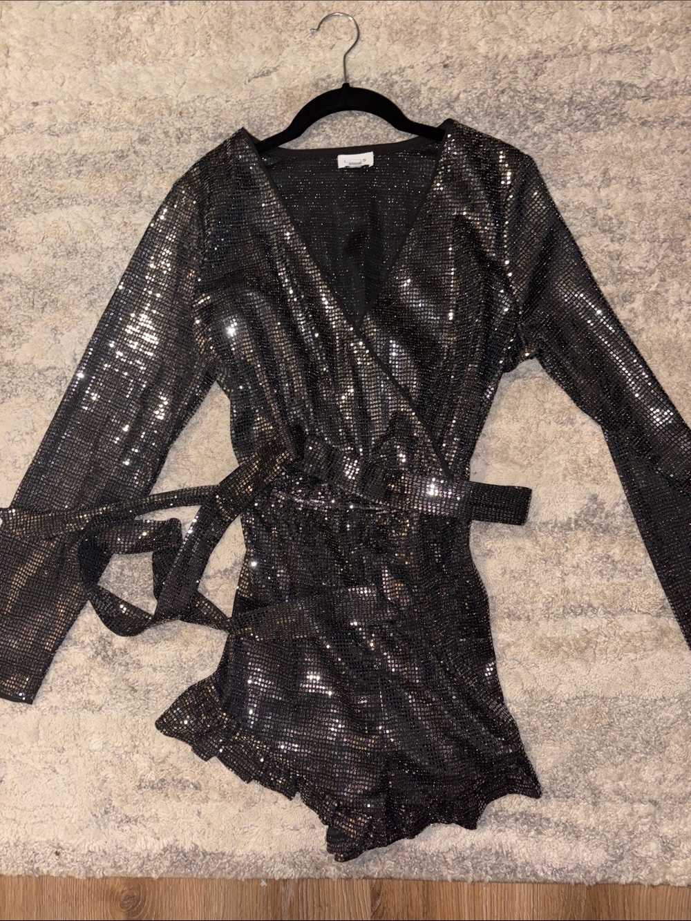 OFFERS OPEN! Women’s small Le Lis Black Sequin romper for night out party dress